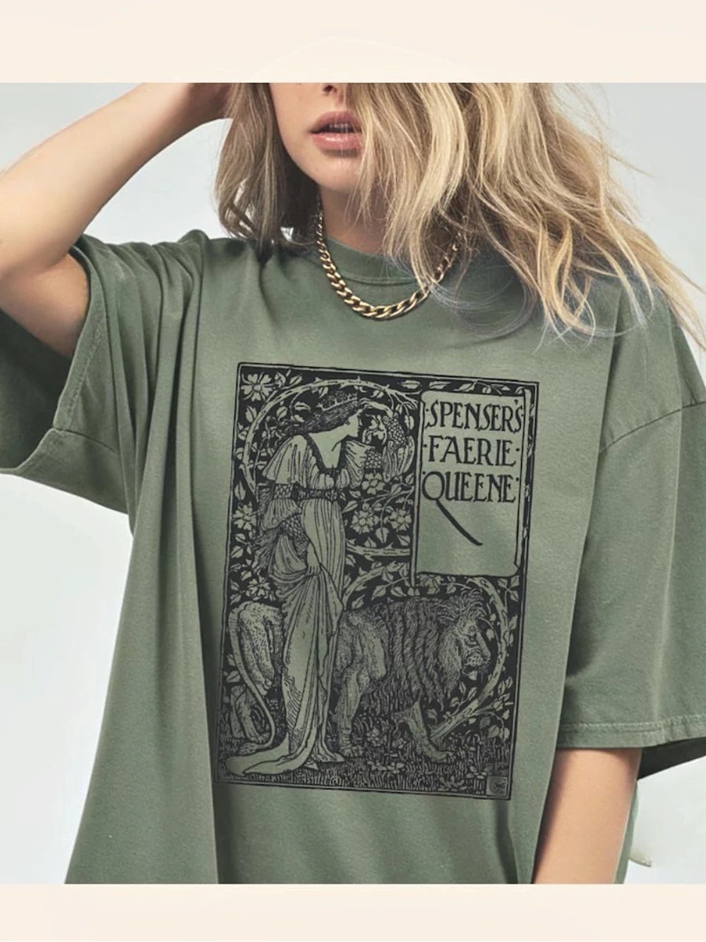 Retro Spensers Faerie Queene Graphic T-Shirt in Green NWT